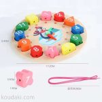 ساعت آموزشی چوبی با مهره و نخ