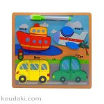 وسایل نقلیه پازل چوبی برجسته وایت بردی