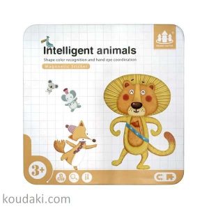 پازل مگنتی جعبه فلزی (طرح حیوانات)