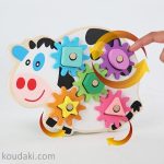 اسباب بازی چوبی مونته سوری چرخ‌دنده مدل گاو