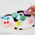 اسباب بازی چوبی مونته سوری چرخ‌دنده مدل گاو